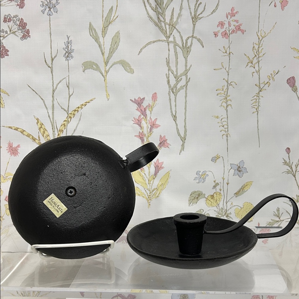 HoMART Classic Black Cast Iron Candle Holder